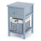Wicker 1-tier Bedside Table Unit - Grey