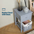 Wicker 1-tier Bedside Table Unit - Grey