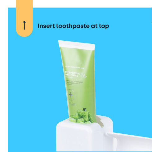 Automatic Toothpaste Dispenser with Holder - White