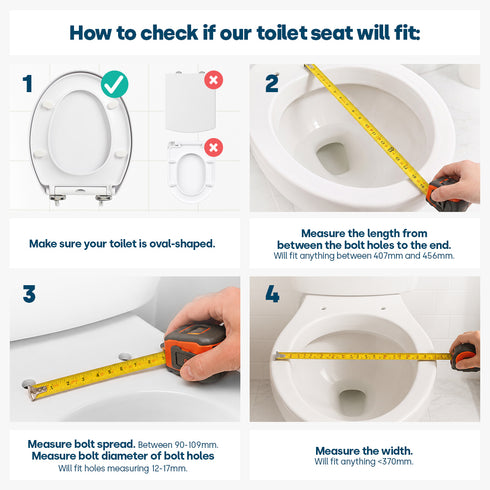 Livivo Soft Close Toilet Seat - Oval White with Quick Release Button for Easy Cleaning