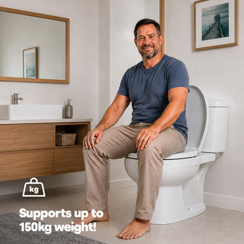 Livivo Soft Close Toilet Seat - Oval White with Quick Release Button for Easy Cleaning