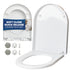 Livivo Soft Close D Shaped Toilet Seat - White with Quick Release Button for Easy Cleaning