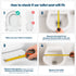 Livivo Soft Close D Shaped Toilet Seat - White with Quick Release Button for Easy Cleaning