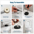Livivo Soft Close D Shaped Toilet Seat - White with Quick Release Button for Easy Cleaning