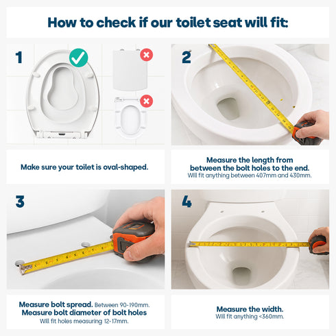 Livivo Soft Close Family Toilet Seat - Oval White with Quick Release Button for Easy Cleaning