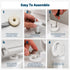 Livivo Soft Close Family Toilet Seat - Oval White with Quick Release Button for Easy Cleaning