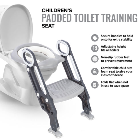 Foldable Padded Toddler Potty - Grey