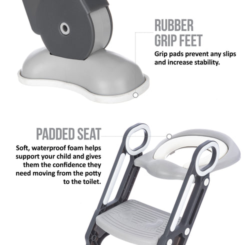 Foldable Padded Toddler Potty - Grey