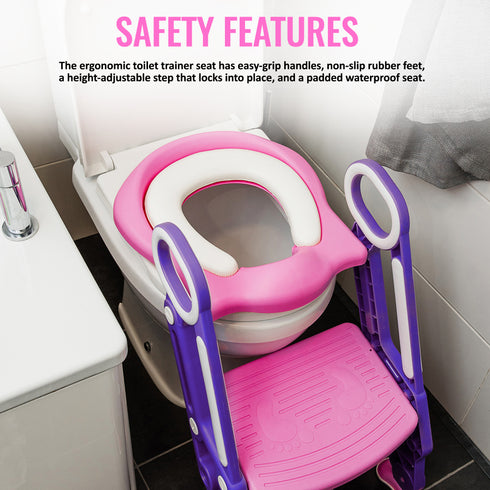 Foldable Padded Toddler Potty - Pink/Purple