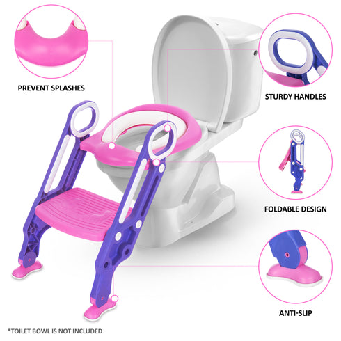 Foldable Padded Toddler Potty - Pink/Purple