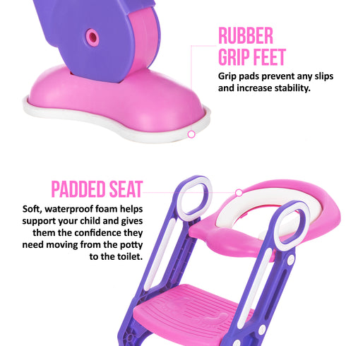 Foldable Padded Toddler Potty - Pink/Purple
