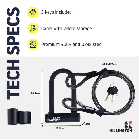 Bike U-Lock with Cable