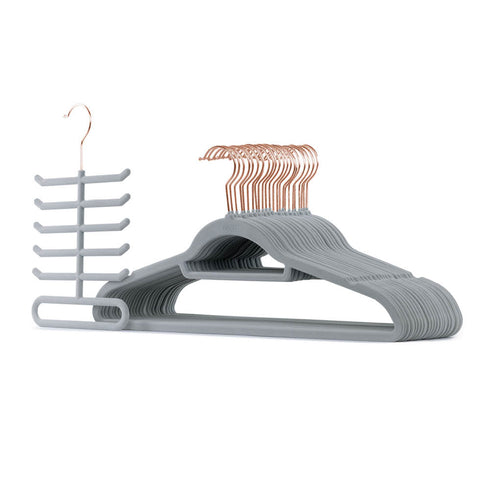 50pc Velvet Hangers - Grey