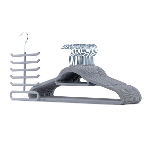 50pc Velvet Hangers - Grey