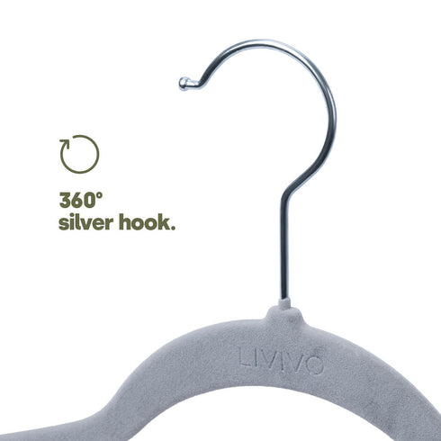 50pc Velvet Hangers - Grey