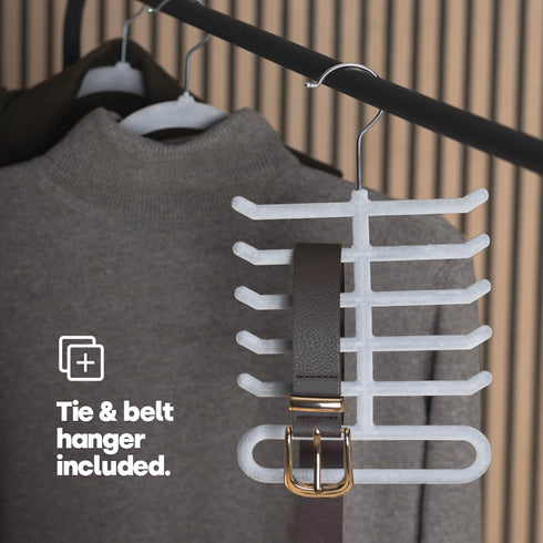 50pc Velvet Hangers - Grey