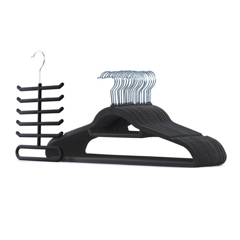 50pc Velvet Hangers - Black
