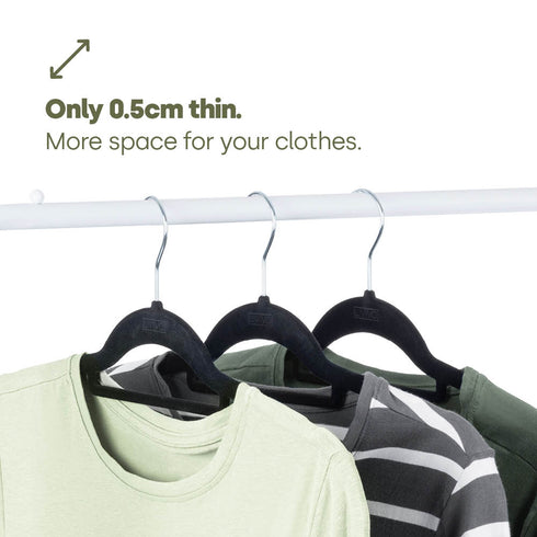 50pc Velvet Hangers - Black