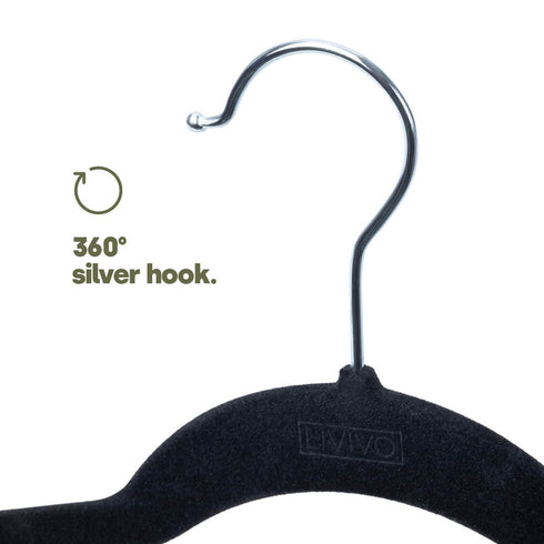 50pc Velvet Hangers - Black