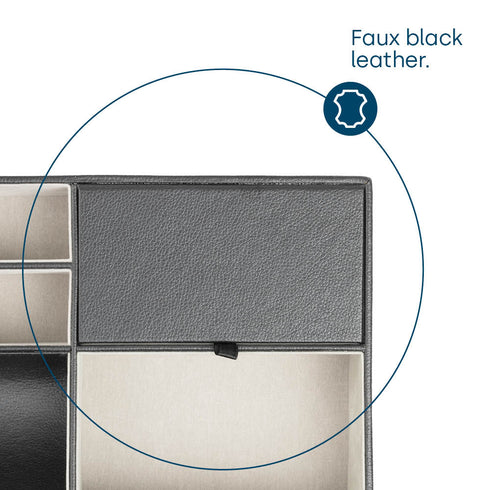 Leather-look Valet Organiser - Black