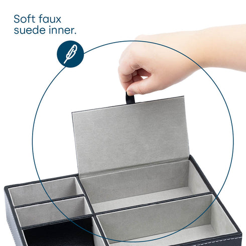 Leather-look Valet Organiser - Black