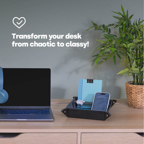 Leather-look Valet Organiser - Black