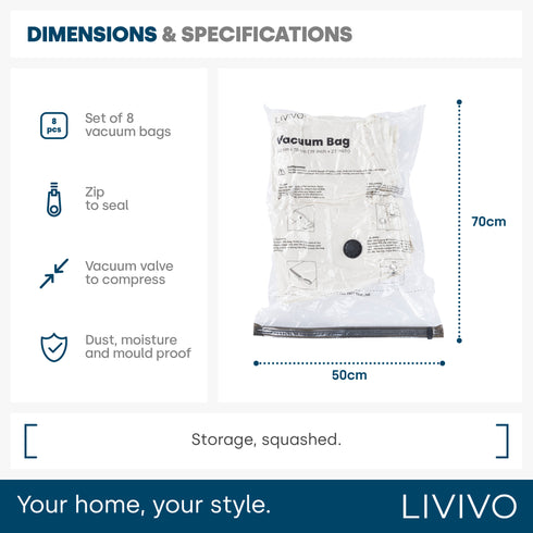 8 pack Vacuum Bags - Black