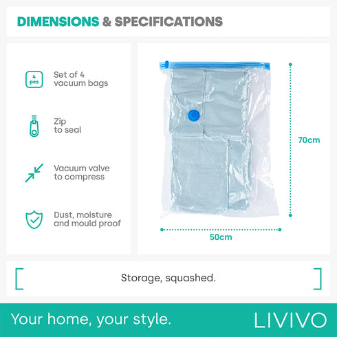 8 Pack Vacuum Bags - Blue