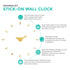 Large Stick-on Wall Clock - Gold