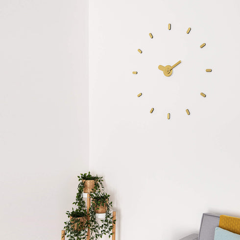 Large Stick-on Wall Clock - Gold