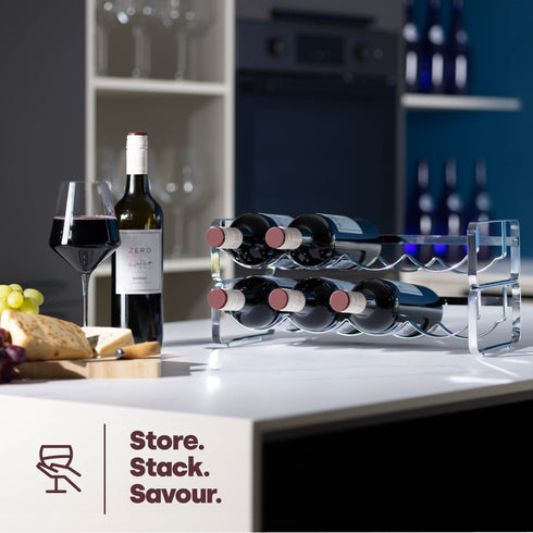 Stackable Metal Wine Bottle Rack Silver Storage Stand