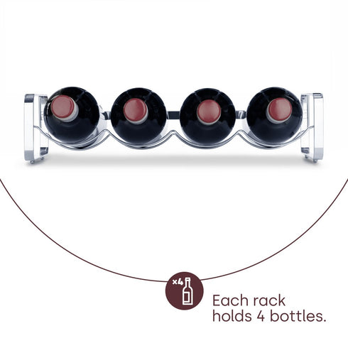 Stackable Metal Wine Bottle Rack Silver Storage Stand