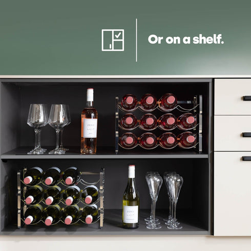 Stackable Metal Wine Bottle Rack Silver Storage Stand