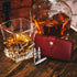 Whisky Bullet set with Leather Pouch - Red