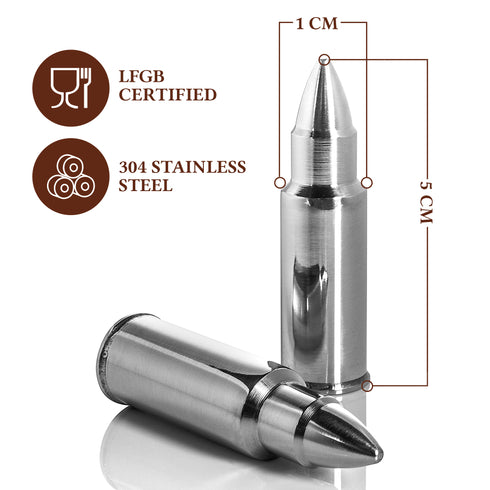 Whisky Bullet set with Leather Pouch - Red