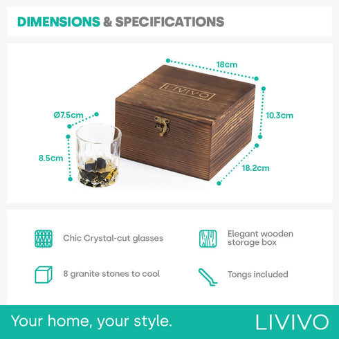 Whisky Stones and Glass Set