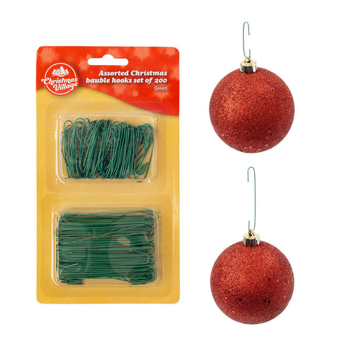 Christmas Bauble Hooks Set of 200 - Green