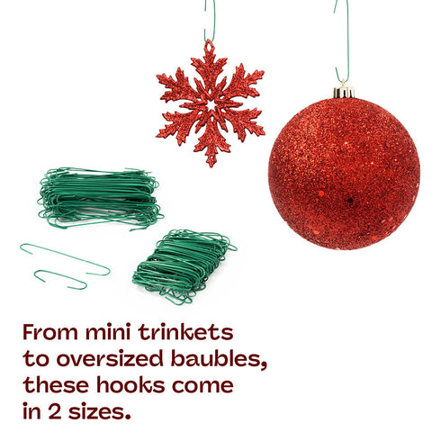 Christmas Bauble Hooks Set of 200 - Green