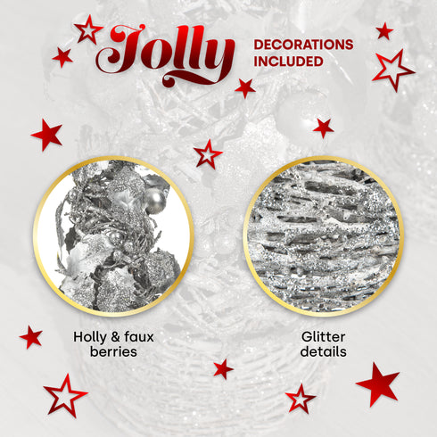 Set of 2 Christmas Tree Ornaments - Silver