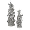 Set of 2 Christmas Tree Ornaments - Silver