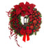 40cm Artificial Holly Christmas Wreath - Red