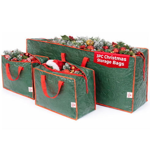 7ft Christmas Tree & Decoration Storage Bag Set - Green