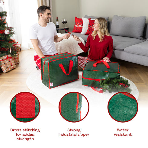 Christmas Decoration Storage Bag - Green