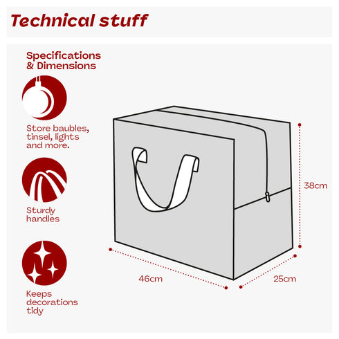 Christmas Decoration Storage Bag - Green