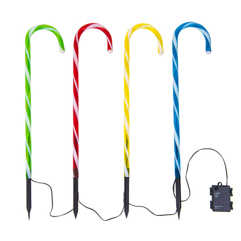 Outdoor Christmas Candy Cane Decorations - Multicoloured