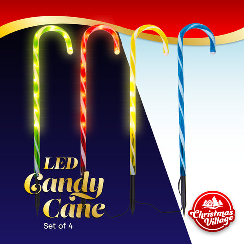 Outdoor Christmas Candy Cane Decorations - Multicoloured