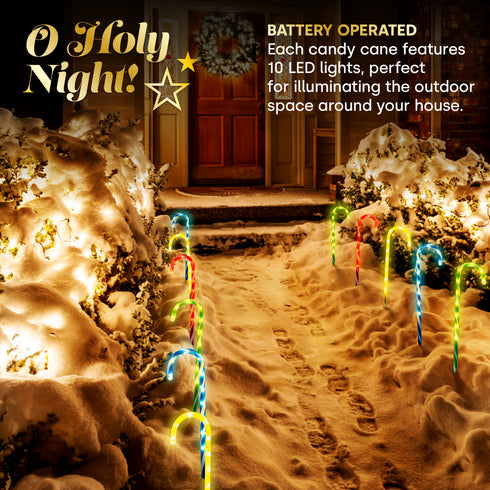 Outdoor Christmas Candy Cane Decorations - Multicoloured