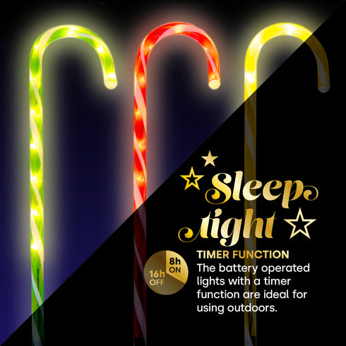 Outdoor Christmas Candy Cane Decorations - Multicoloured