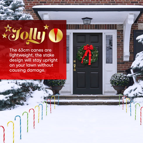 Outdoor Christmas Candy Cane Decorations - Multicoloured