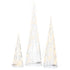 Set of 3 Light up Tree Ornaments - Silver